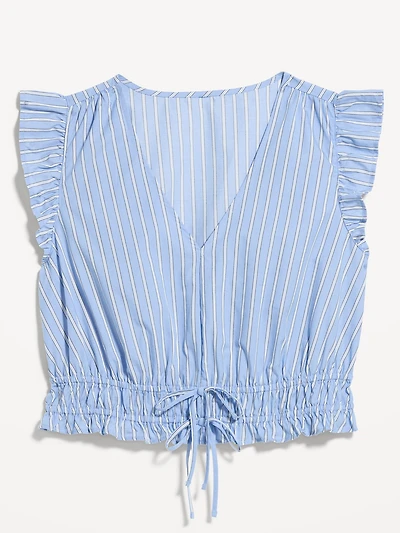 Flutter-Sleeve Poplin Top