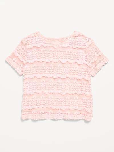 Short-Sleeve Lace Top for Girls