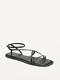 Strappy Faux-Leather Sandals