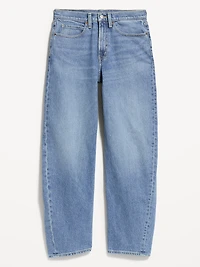 High-Waisted Loose Barrel Jeans
