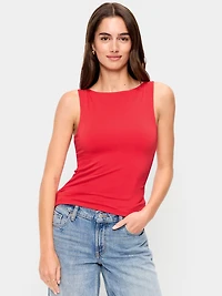 Hug Double-Layer Boat-Neck Top