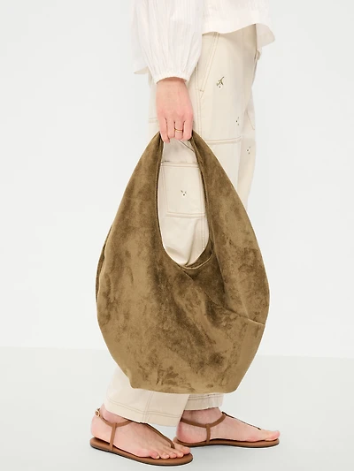 Oversized Suede Hobo Bag