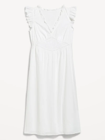 V-Neck Flutter-Sleeve Midi Dress