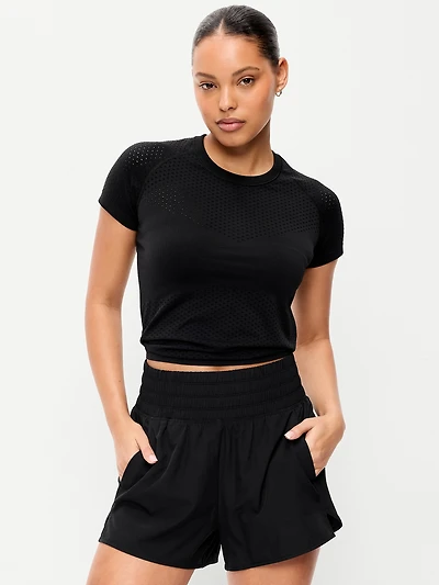 Seamless Textured Cropped T-Shirt