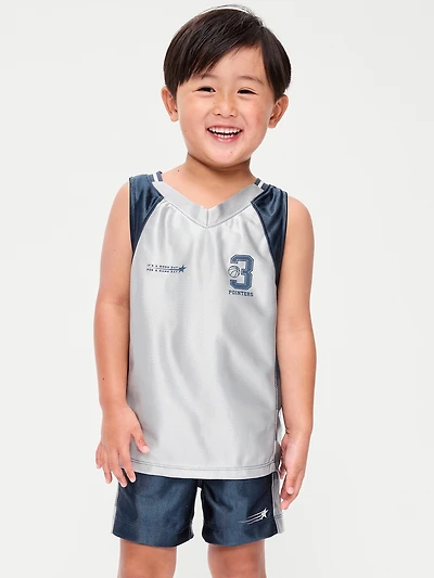 Oversized Graphic Basketball Tank Top for Toddler Boys