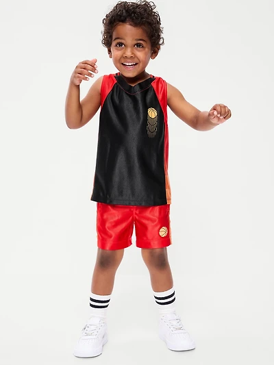 Oversized Graphic Basketball Tank Top for Toddler Boys