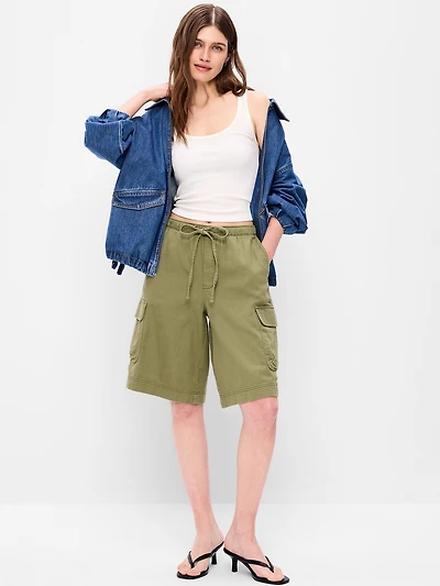 Mid-Rise Bermuda Cargo Shorts
