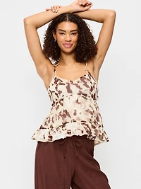 Tie-Strap Tiered Ruffle Top