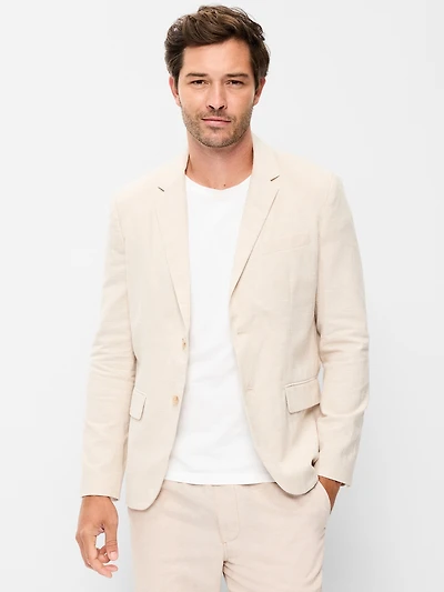 Relaxed Unlined Linen-Blend Blazer