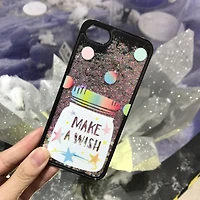 Glitter Waterfall Phone Case - Black Wish Bottle