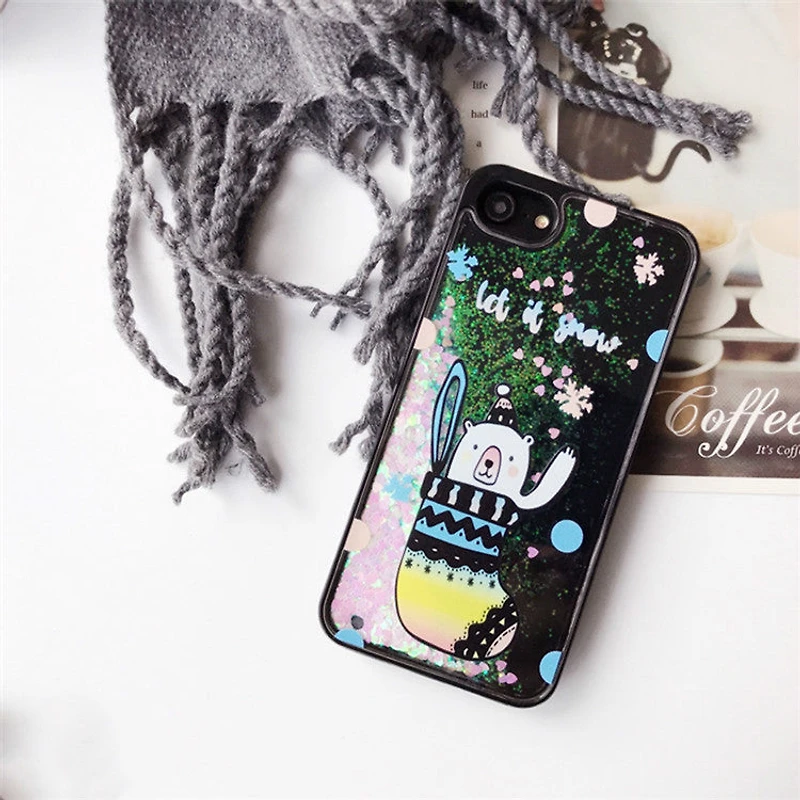 Glitter Waterfall Phone Case - Black Sock Bear