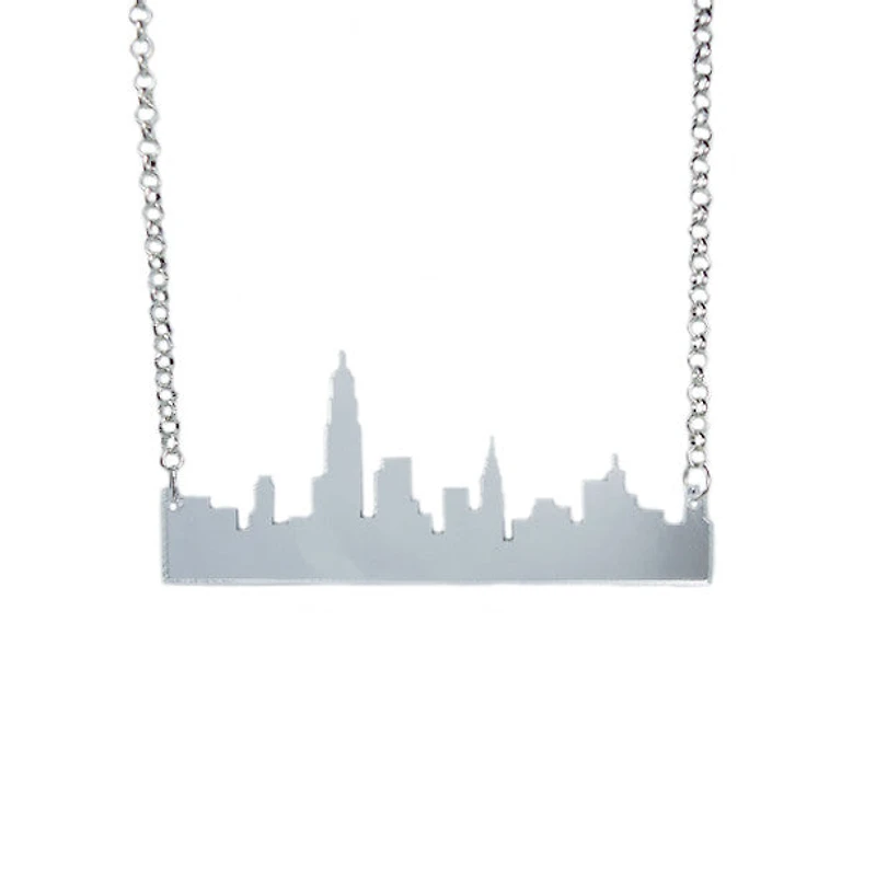 Skyline Laser-Cut Mirror Necklace
