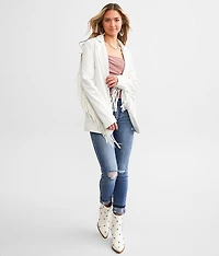 Faux Leather Fringe Blazer