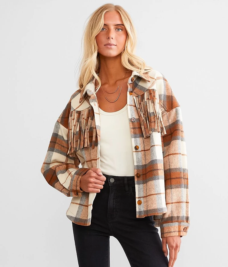Fringe Plaid Shacket