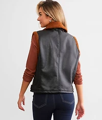 Faux Leather Asymmetrical Vest