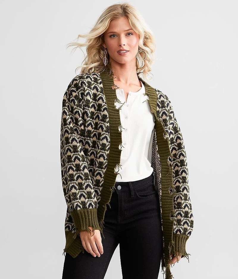 Destructed Cardigan Sweater