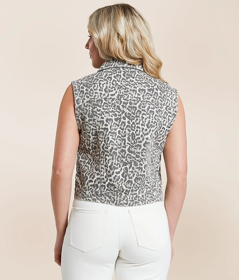 Cheetah Trucker Denim Vest