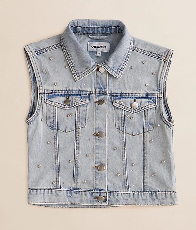 Girls - Vigoss Rhinestone Denim Vest
