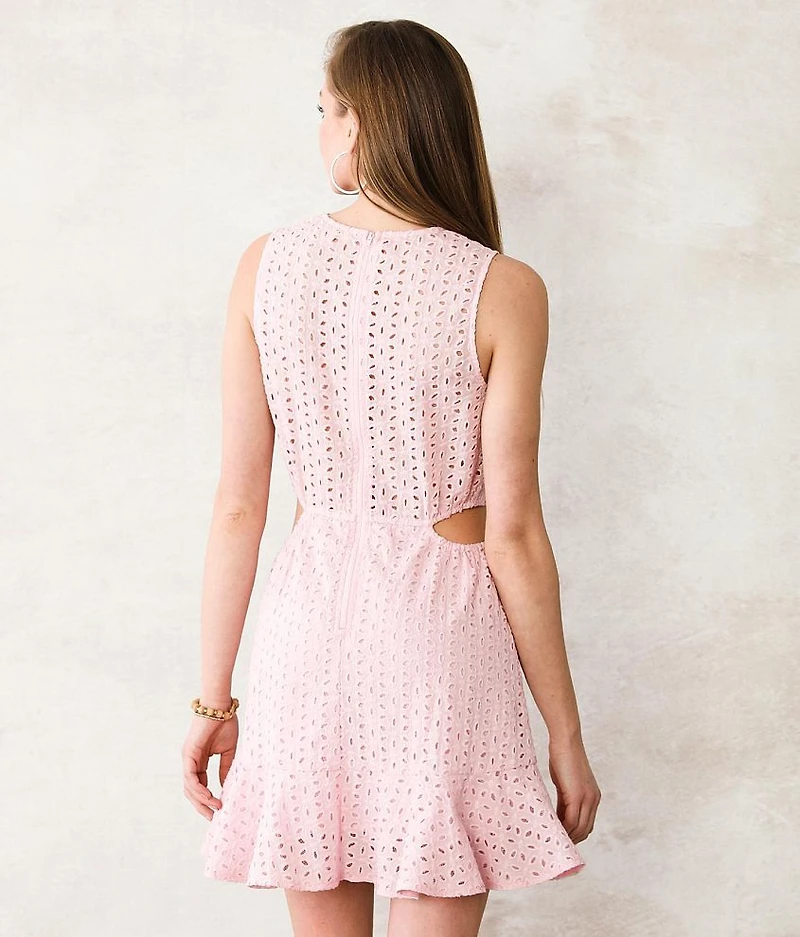 Eyelet Mini Dress