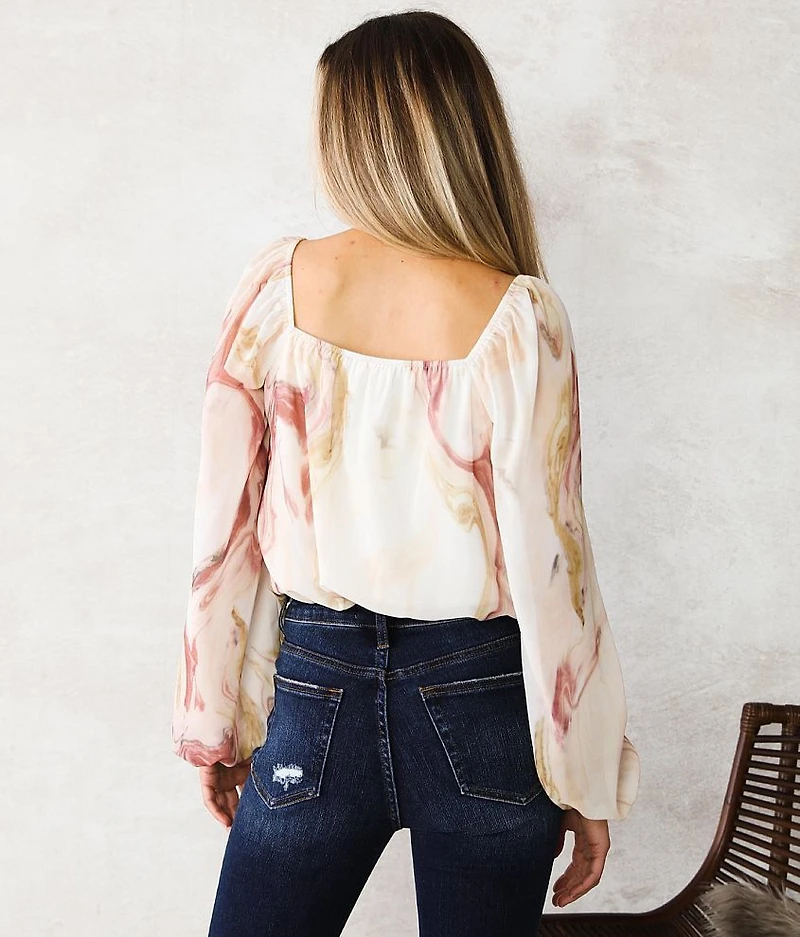 Marbled Chiffon Top