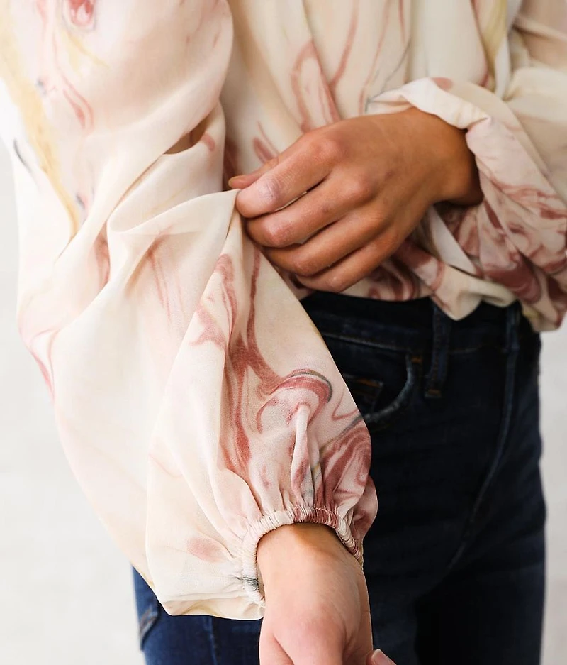 Marbled Chiffon Top