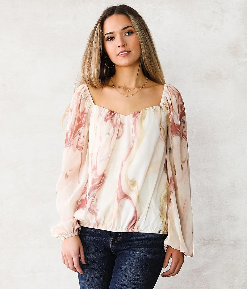 Marbled Chiffon Top