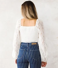 Lace Corset Cropped Top