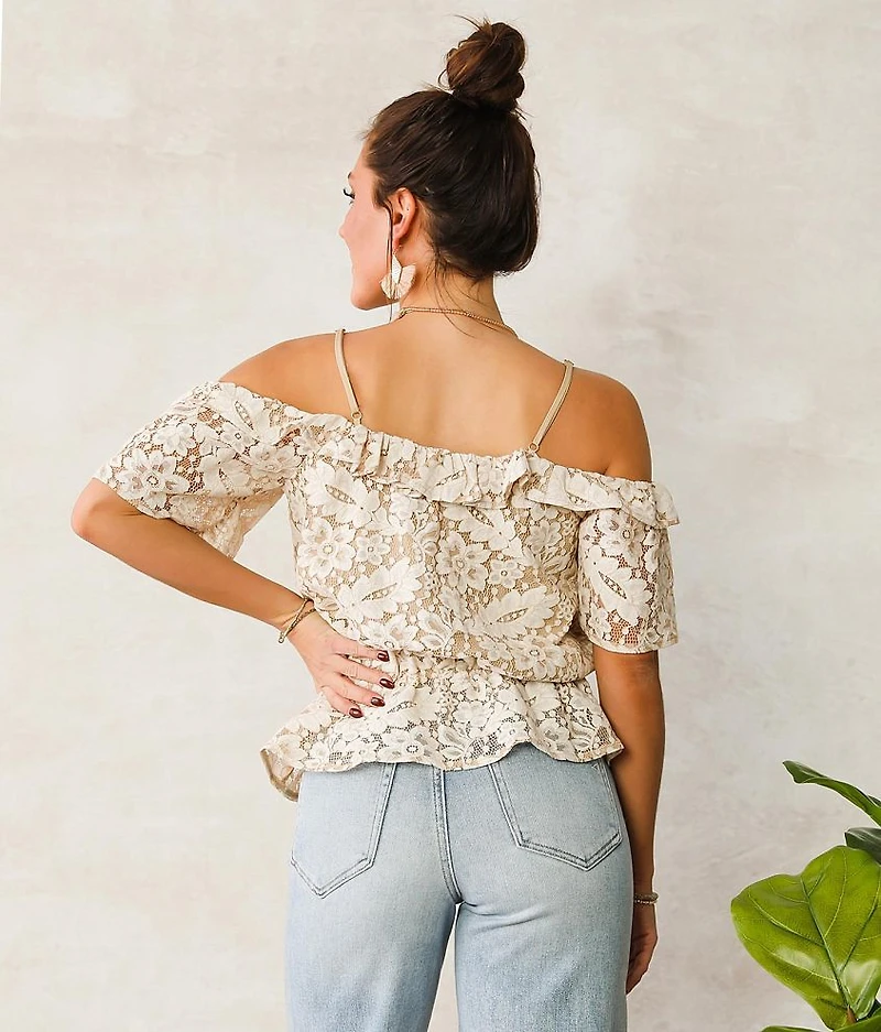 Lace Cold Shoulder Top