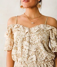 Lace Cold Shoulder Top