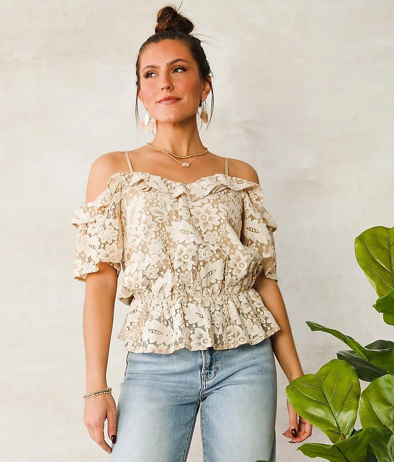 Lace Cold Shoulder Top