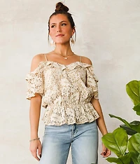 Lace Cold Shoulder Top