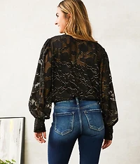 Foiled Chiffon Bodysuit