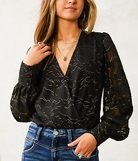 Foiled Chiffon Bodysuit