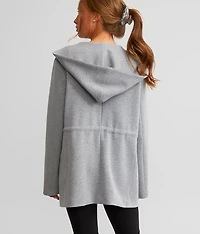 Marled Knit Hooded Jacket