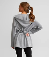 Marled Knit Hooded Jacket