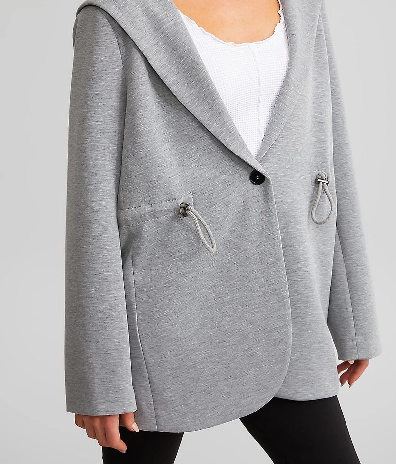 Marled Knit Hooded Jacket