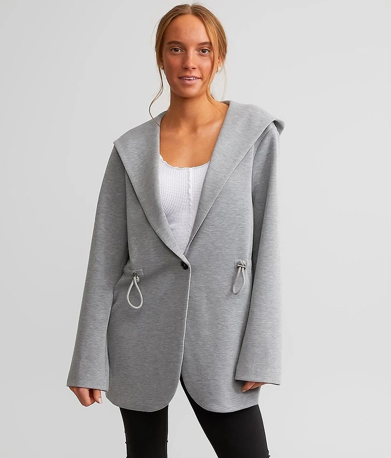 Marled Knit Hooded Jacket