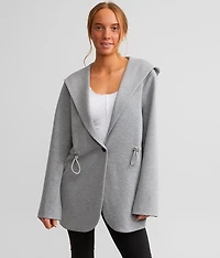 Marled Knit Hooded Jacket
