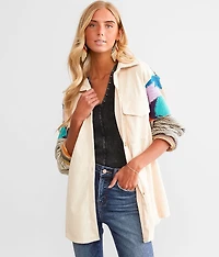 Pieced Corduroy Oversized Shacket