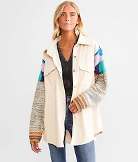 Pieced Corduroy Oversized Shacket