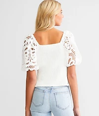 Crochet Square Neck Top