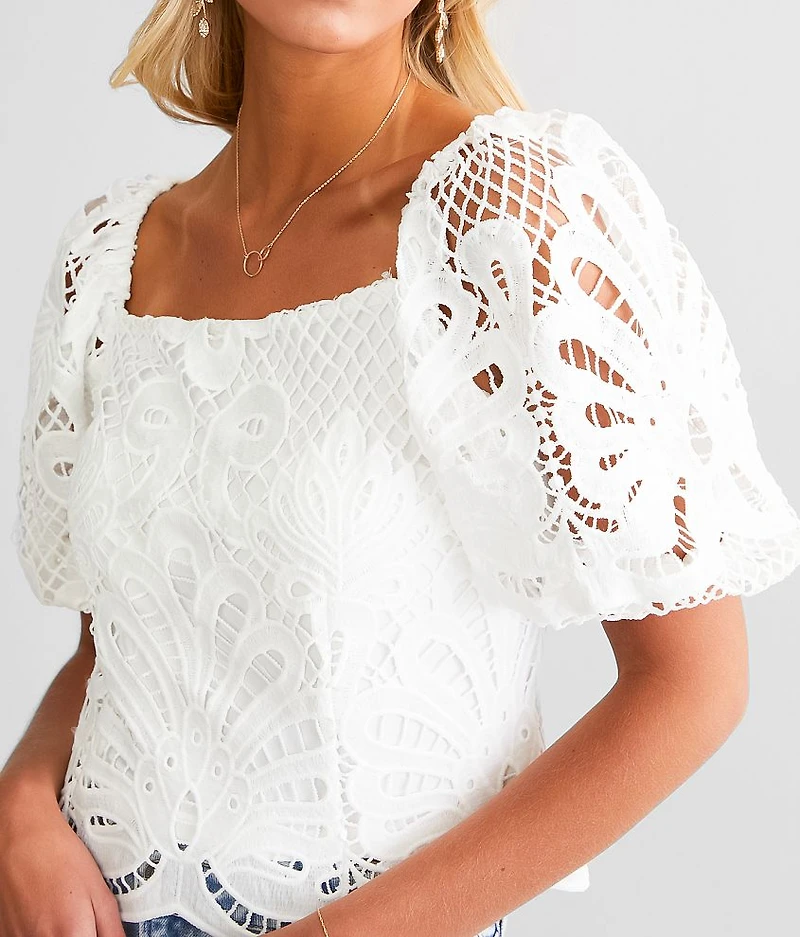 Crochet Square Neck Top