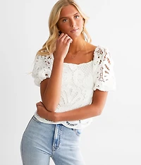 Crochet Square Neck Top