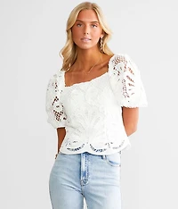 Crochet Square Neck Top