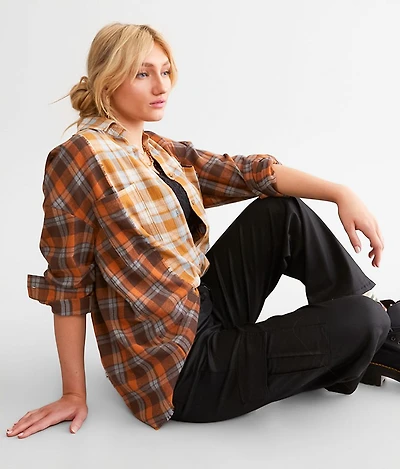 Mixed Flannel Boyfriend Shirt