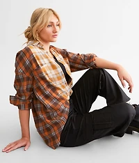Mixed Flannel Boyfriend Shirt