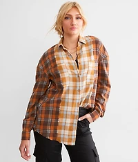 Mixed Flannel Boyfriend Shirt