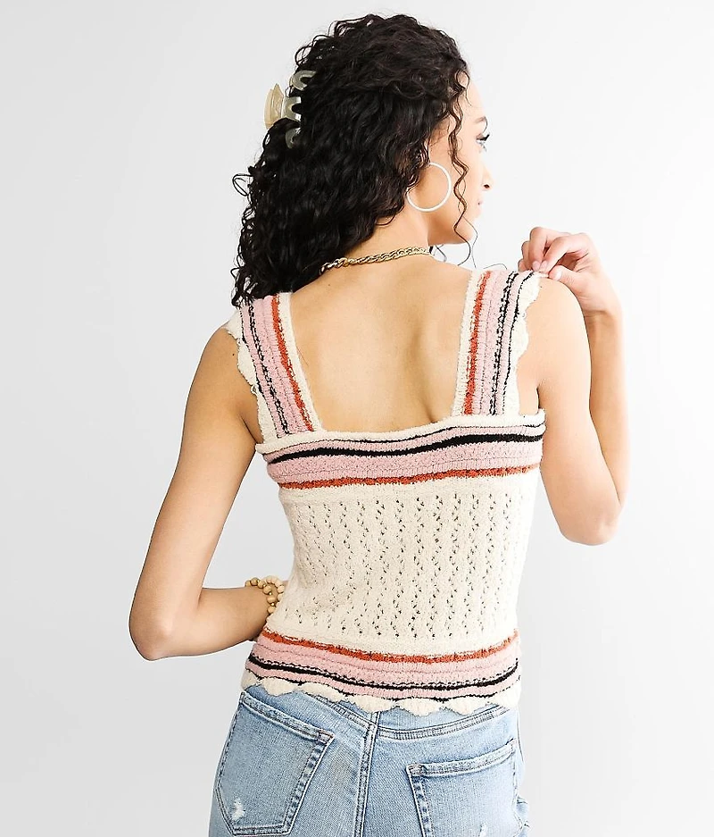 Striped Cropped Sweater Tank Top