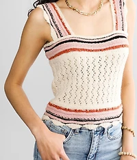 Striped Cropped Sweater Tank Top
