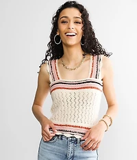 Striped Cropped Sweater Tank Top